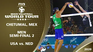 Men's Semi-Final: USA vs. NED | 4* Chetumal (MEX) - 2020 FIVB Beach Volleyball World Tour