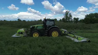 John Deere 7R with Class Mowers Mowing Alfalfa with Ocheda Dairy (Cinematic Farming Episode 1)