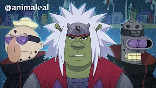 SHREK vs SPONGEBOB (Jiraiya vs Pain Full Fight fan animation)