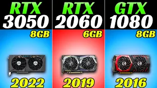 RTX 3050 vs RTX 2060 vs GTX 1080 | 20 New Games Benchmarks in 2022