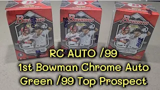 🔥 Big Hits 🔥 1st Look 👀 2024 Bowman Baseball Blaster Boxes! 2 autos, 3 total numbered cards