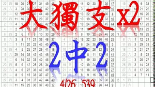 4月26日 今彩539 大獨支 x 2 二中二