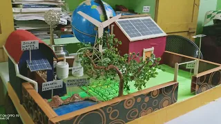 science project model Eco friendly house with solar,biogas unit,windmill,organic farming/fertilizer.