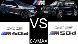 BMW X3 M40d VS BMW X5 M50d │ 0-VMAX │ 4k