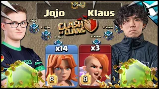 Klaus vs the World Champion, Jojo, with Mass Valks in Clash of Clans!