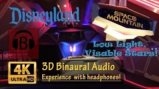 [4K, 3D Audio] Disneyland Space Mountain 3D Binaural Audio Low Light with Visible Stars POV