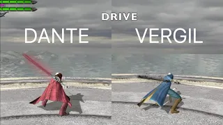 Devil May Cry 4 Dante vs Vergil moveset comparison/ダンテとバージルの共通技、類似技等のモーション比較