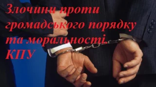 Злочини проти громадського порядку та моральності