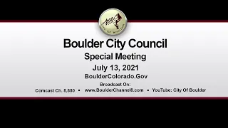 Boulder City Council Special Meeting 7-13-21