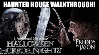 Freddy Vs. Jason Haunted House Walkthrough! Halloween Horror Nights Universal Hollywood 2016