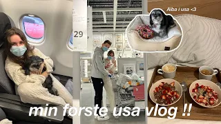 ALBAS FØRSTE FLYVETUR, SER LEJLIGHED, IKEA & SHOPPER AMOK I SUPERMARKED! - USA vlog #1 🇺🇸