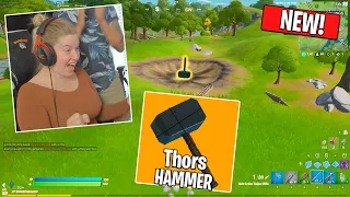 Jeg finner THORS HAMMER og Sara tar over spillet i fortnite