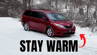 How To Stay Warm Minivan Camping In A Snow Storm