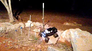 Traxxas summit crawling at the ditch