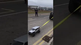 Toy Jeep pulls real Jeep