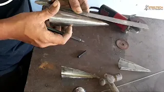 How to make a stainless steel  cone and finishing. Hand-made cone