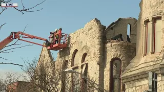 Demolition continues Thursday for historic Chicago church that was badly damaged in fire