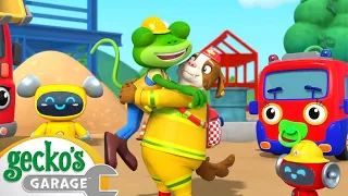 Firefighter School Rescue! | Gecko's Garage | Buster and Friends | Kids Cartoons