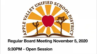 AVUSD Regular Board Meeting November 5, 2020
