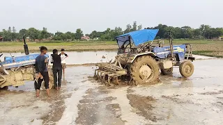 Mahindra 4x4 and Sonalika 60 Rx Stuck in MudPulling by NOVO 605 and Escort