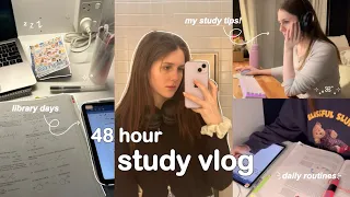 48hr Study Vlog 📁 assignments, my study tips, 6am mornings, uni library & new daily routines 𐙚₊˚⊹