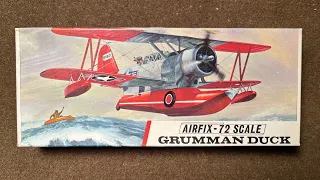 Airfix 1968 Grumman Duck J2F-6 OA-12 Vintage Model Airplane Kit Unboxing Review
