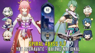 C0 Yae Aggravate and C0 Baizhu National - Genshin Impact Abyss 3.7 - Floor 12 9 Stars
