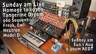 HOMAGE to 1970s Tangerine Dream. Sunday AM LIVE - Tutorial & Performance - Eurorack Neutron ModelD