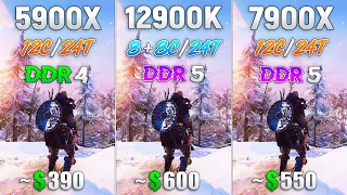 Ryzen 9 7900X vs i9 12900K vs Ryzen 9 5900X - Test in 8 Games