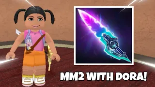 PLAYING MM2 WITH DORA! | Murder mystery 2