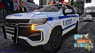 Playing GTA 5 As A POLICE OFFICER City Patrol| NYPD|| GTA 5 Lspdfr Mod| 4K