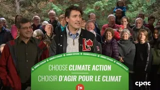 Justin Trudeau speaks with reporters about climate action, upcoming leaders' debates