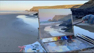TIME-LAPSE oil painting PLEIN AIR Sunrise Cornwall