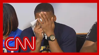 Student breaks down after learning classmate died in shooting