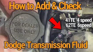 Video3: Proper Way Adding & Checking Transmission Fluid Level Journey Avenger, Charger, Caravan 3.6L