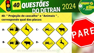 Questões da Prova teórica do Detran 2024 ,prova do detran 2024, #legislaçãodetrânsito