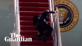 Joe Biden stumbles on steps of Air Force One