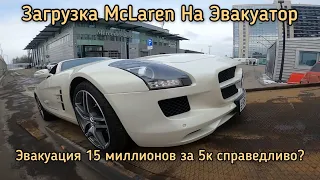 Mercedes McLaren На эвакуаторе Загрузка с досками