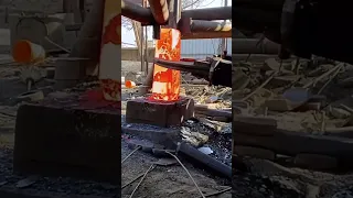 Forging a rectangular iron block at high temperature | Amazing heavy duty forge video