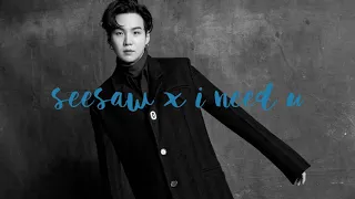 suga (슈가) x bts (방탄소년단) - seesaw x i need u [remix] (1 hour)