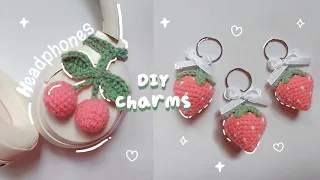 ♡ Crochet Cherry & Strawberry Keychains/Charms Tutorial | Fast & Easy ♡