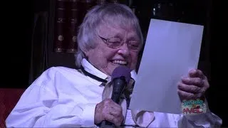 Ursula voice Pat Carroll does The Haunted Mansion Ghost Host lines at Spooky Empire's May-Hem