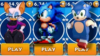 Sonic Dash - Rouge Dash VS Classic Sonic VS Lego Sonic _ Movie Sonic vs All Bosses Zazz Eggman