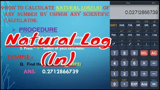HOW TO CALCULATE NATURAL LOG BY USING SCIENTIFIC CALCULATOR  | ln | By lets fun| Eva Learning Hub