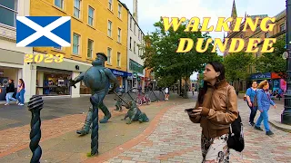 Walking in ** DUNDEE ** Scotland- 4K Walking Tour Dundee City - Dundee Streets !!!