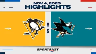 NHL Highlights | Penguins vs. Sharks - November 4, 2023
