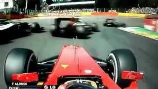 Belgian GP 2012 start crash HD all angles