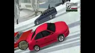 GTA SA наступила зима 3 страшный гололед