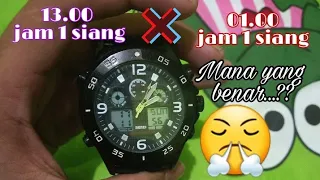 cara mengatur format jam tangan |24 jam | 12 jam | skmei