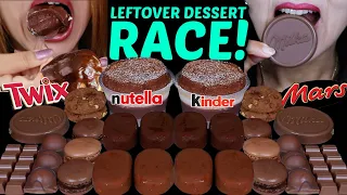 ASMR LEFTOVER DESSERT RACE! TICO ICE CREAM, TWIX CARAMEL COOKIE, NUTELLA CHOCOLATE CAKE CUP, KINDER